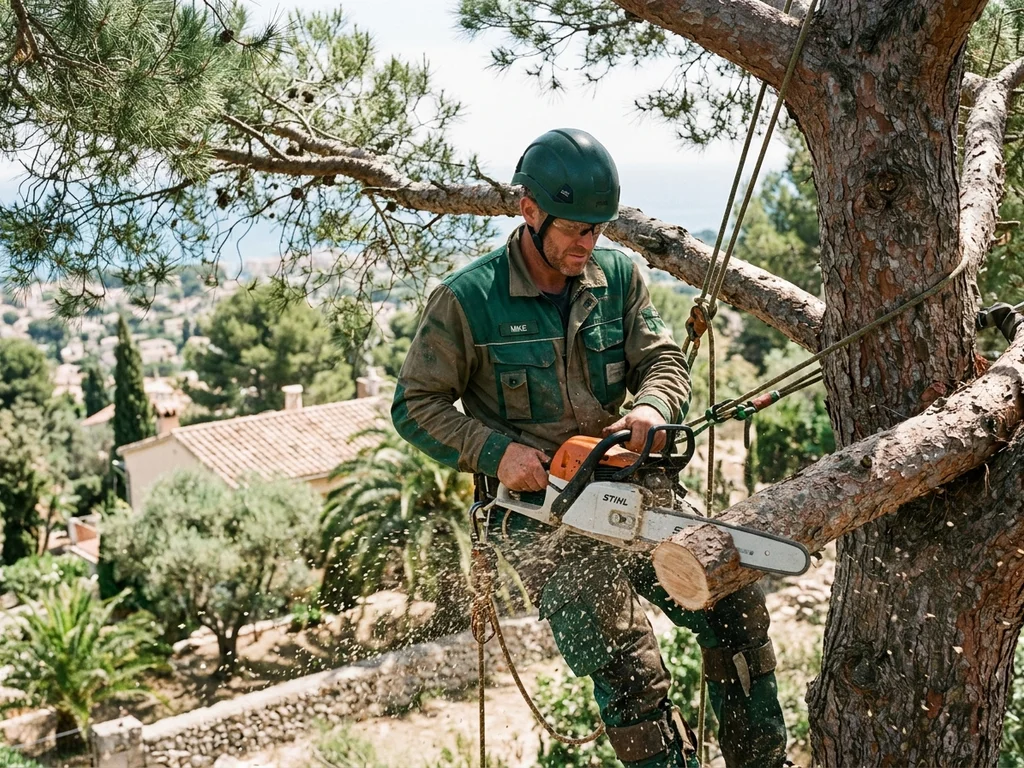 Abattage sécurisé d'un grand arbre par démontage par tronçons à Marseille