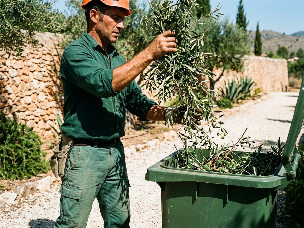 Évacuation de branchages par un professionnel pour laisser un jardin marseillais parfaitement propre.